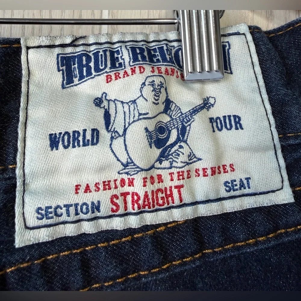 True Religion World Tour Straight Leg Dark Wash Jeans Size 36